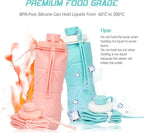 Foldable Silicone Water Bottle 600ml Multicolour