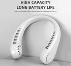 Rechargeable Bladeless Neck Fan White LightWeight
