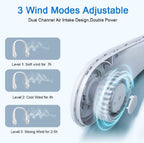 Rechargeable Bladeless Neck Fan White LightWeight